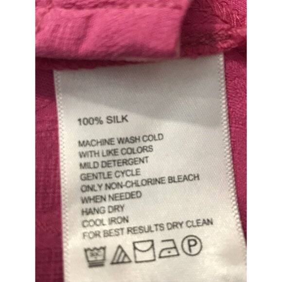 Tommy Bahama Shirt Mens XXL Pink Silk Button Up Casual Beach Resortwear Boho - Picture 3 of 9